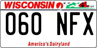 WI license plate 060NFX