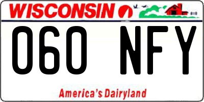 WI license plate 060NFY