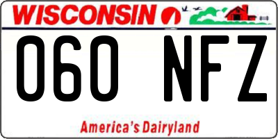WI license plate 060NFZ