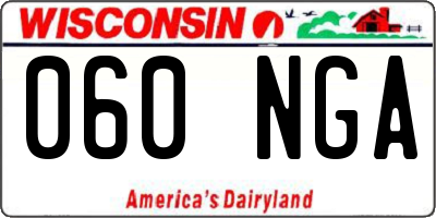 WI license plate 060NGA