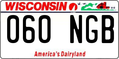 WI license plate 060NGB