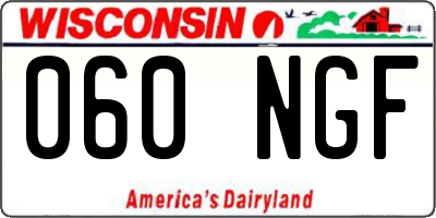 WI license plate 060NGF