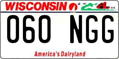 WI license plate 060NGG
