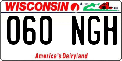 WI license plate 060NGH