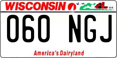WI license plate 060NGJ