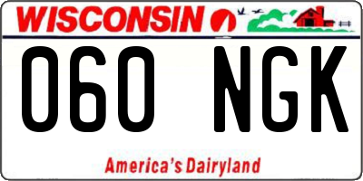 WI license plate 060NGK
