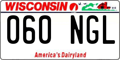 WI license plate 060NGL