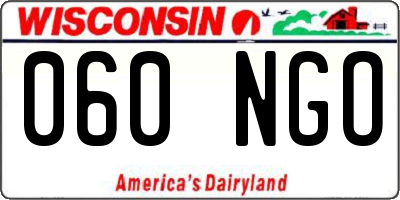 WI license plate 060NGO