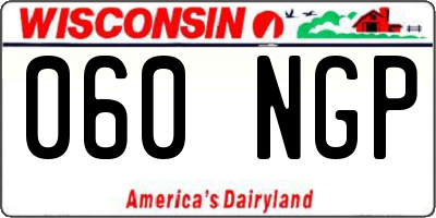WI license plate 060NGP