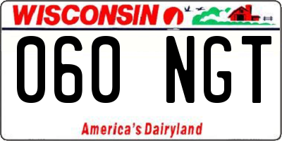 WI license plate 060NGT