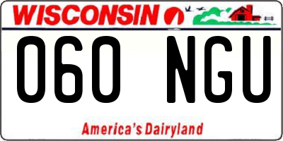 WI license plate 060NGU