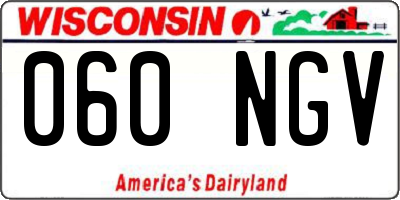 WI license plate 060NGV