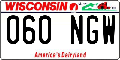 WI license plate 060NGW