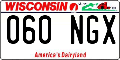 WI license plate 060NGX