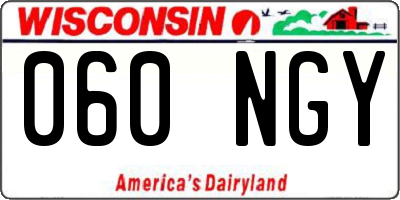 WI license plate 060NGY