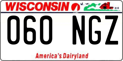 WI license plate 060NGZ