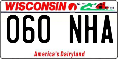 WI license plate 060NHA