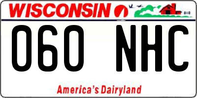 WI license plate 060NHC