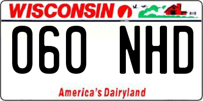 WI license plate 060NHD