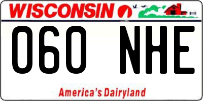 WI license plate 060NHE