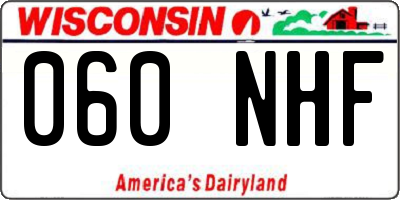 WI license plate 060NHF