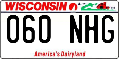 WI license plate 060NHG