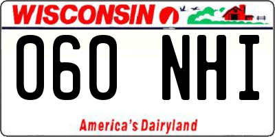WI license plate 060NHI