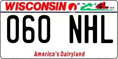 WI license plate 060NHL