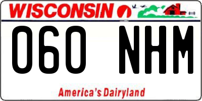 WI license plate 060NHM