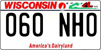 WI license plate 060NHO