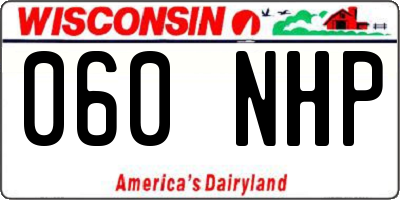 WI license plate 060NHP