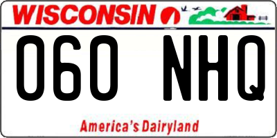 WI license plate 060NHQ