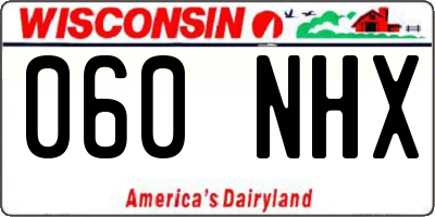 WI license plate 060NHX