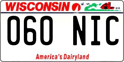 WI license plate 060NIC