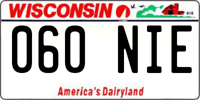 WI license plate 060NIE