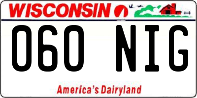 WI license plate 060NIG