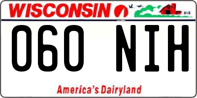 WI license plate 060NIH