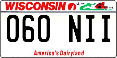 WI license plate 060NII