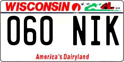 WI license plate 060NIK