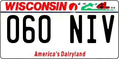 WI license plate 060NIV