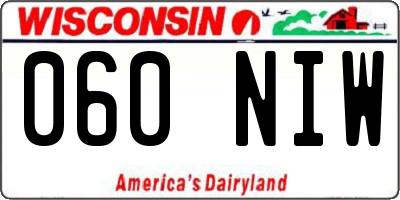 WI license plate 060NIW