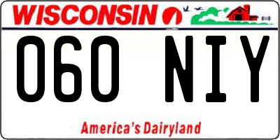WI license plate 060NIY
