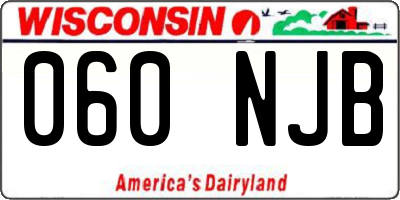 WI license plate 060NJB