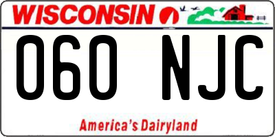 WI license plate 060NJC