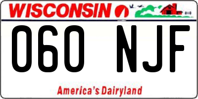 WI license plate 060NJF