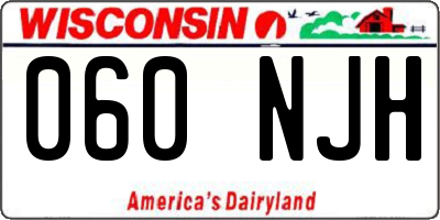 WI license plate 060NJH