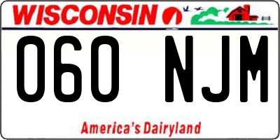 WI license plate 060NJM