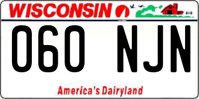 WI license plate 060NJN