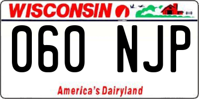 WI license plate 060NJP