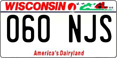 WI license plate 060NJS